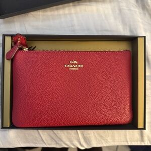 Coach Red Leather Wristlet
